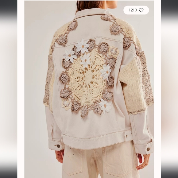 Free people STUNNING 😍 Crochet and denim jacket Staple piece!! ✨️ - Picture 3 of 8